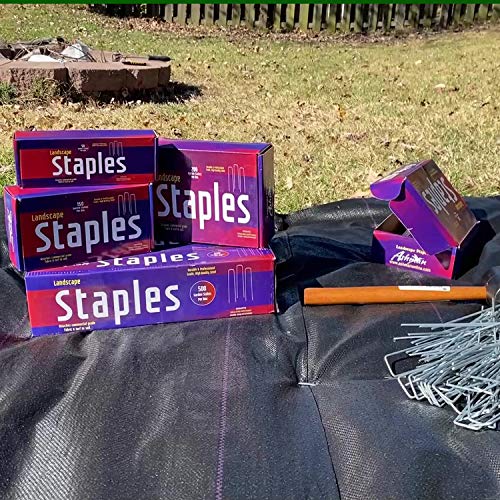 Ashman 150 Pack Galvanized Garden Stakes Landscape Staples and Fence Stake Sod Staples