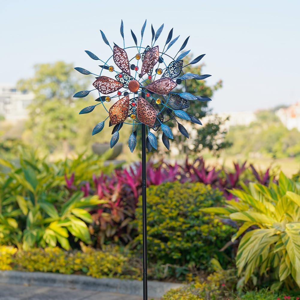 Stargarden Large Wind Spinners Outdoor, 23 Inch Metal Wind Spinner, Double Kinetic Wind Sculptures & Spinners, Waterproof Pinwheels Outdoor Decoration for Patio, Lawn, Garden, Porch Decor