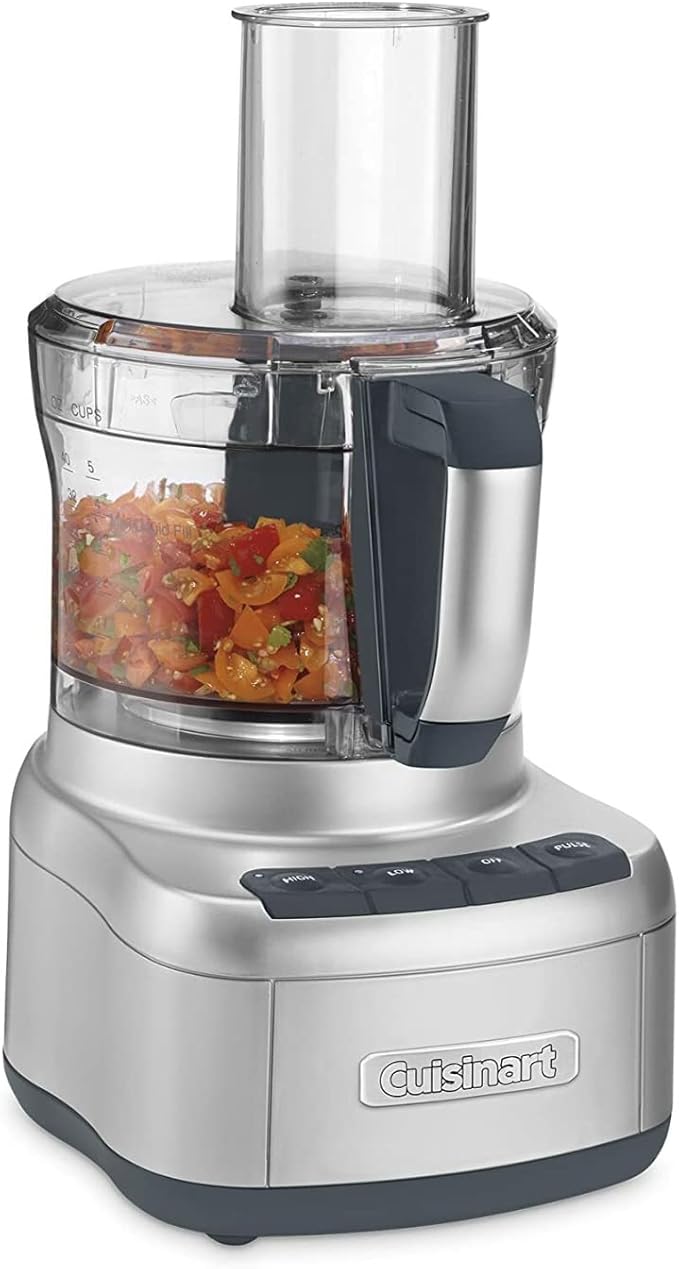 Cuisinart 8 Cup Food Processor, 350-Watt Motor, Medium to Fine Slicing Discs, FP-8SV, Silver