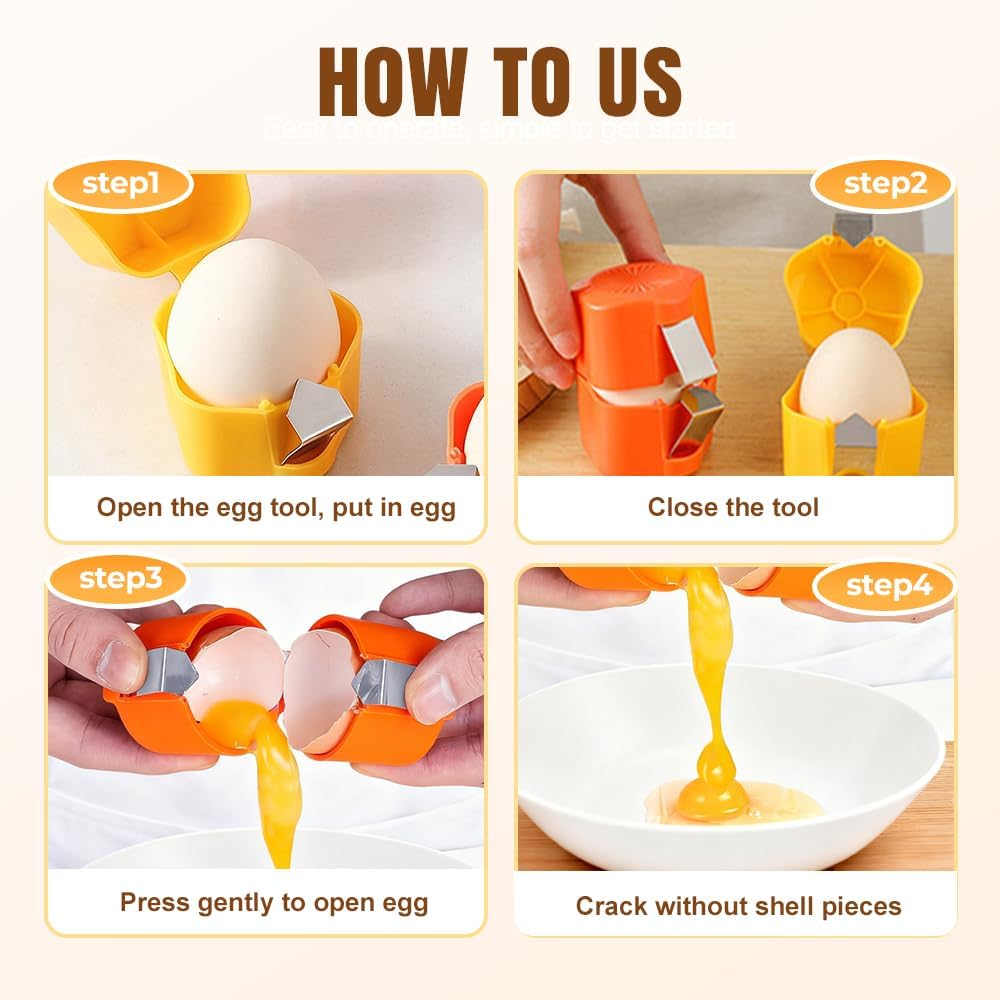Egg Shell Opener, 2026 Upgrade Egg Peeler, Stainless Steel Egg Slicer for Hard Boiled Eggs, Egg Peeling Tool, Hard Boiled Egg Peeler, Egg Shell Cutter for Boiled Egg (Mix 3PCS)