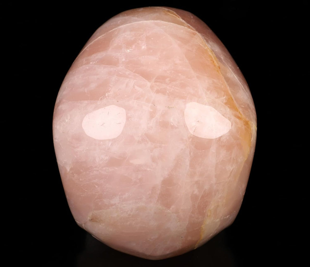 Skullis 5.0" Rose Quartz Hand Carved Crystal Skull, Super Realistic, Crystal Healing, Hand Carved Gemstone Fine Art Sculpture, Reiki Healing Stone Statue.2834
