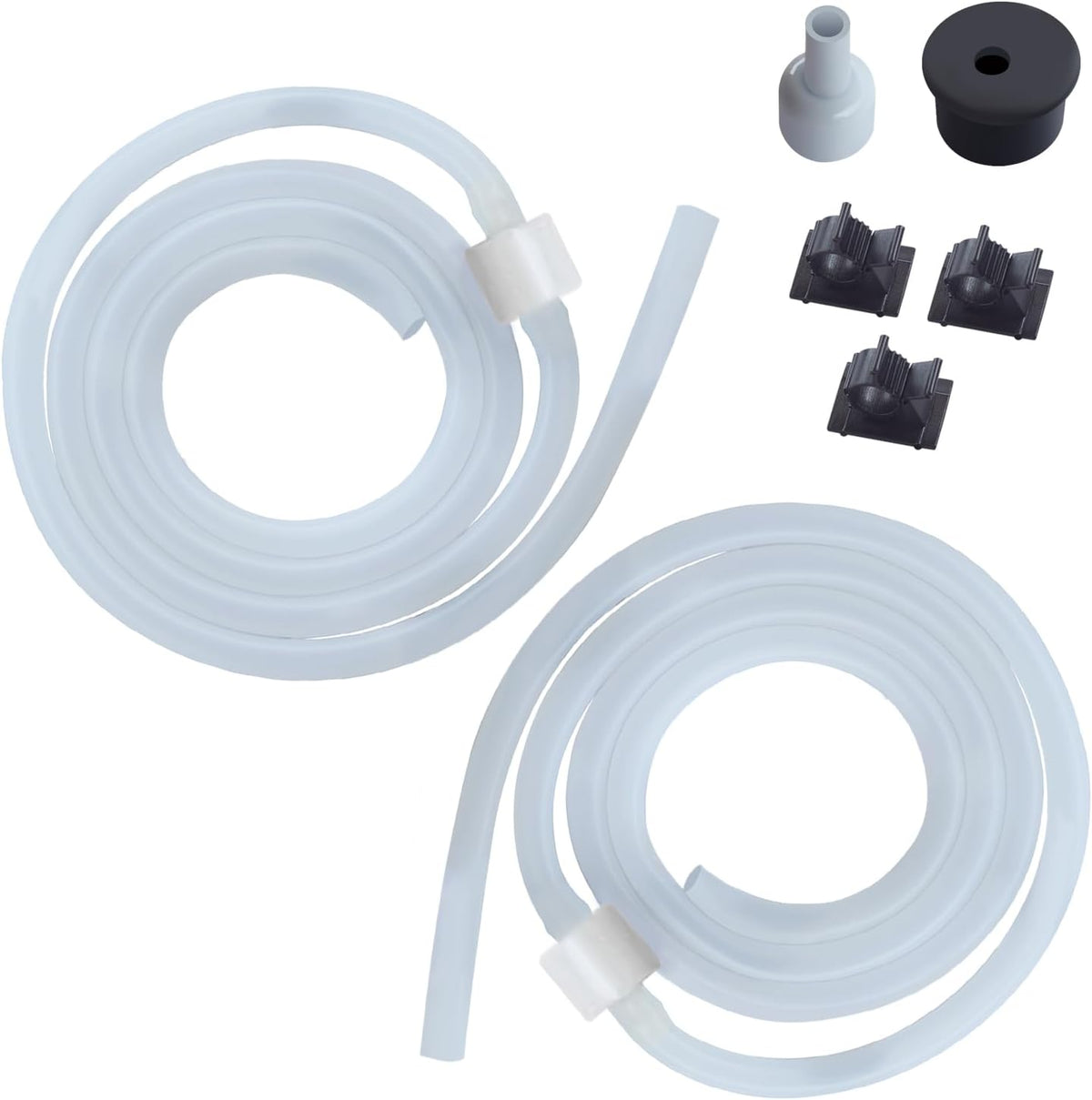 Soap Dispenser Extension Tube kit 47” with Upgraded Check Valve, Silicone Tube, Not Easy to Bend, Fit Most Soap Containers, No Need to Fill The Little Bottle Again White