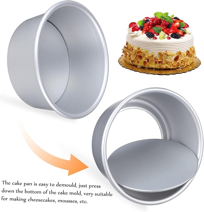 Happyyami Round Cake Pans Baking Set Cake Molds Detachable Bottom Home Baking Accessories