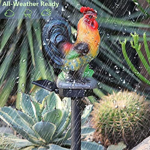 Solar Rooster Lights Outdoor Decorative