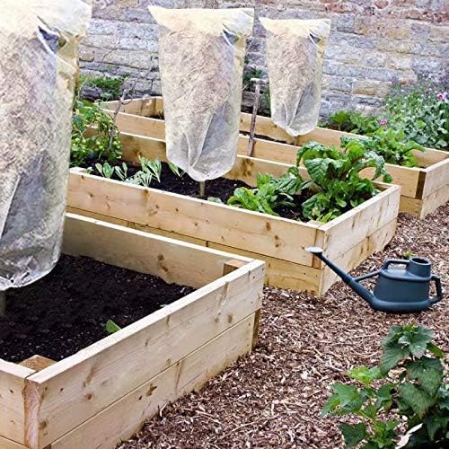 Agfabric Plant Covers Freeze Protection 1.5oz 84"x72" Warm Worth Tree/Shrub Cover,Protecting Bag for Frost Protection,White
