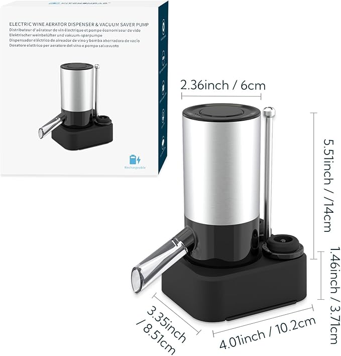 Electric Wine Aerator Dispenser and Wine Saver Pump