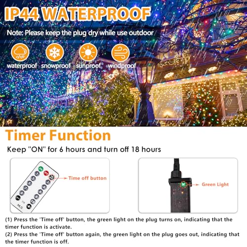 800 LED 264 FT Color Changing Christmas Lights with Remote Timer & 11 Modes