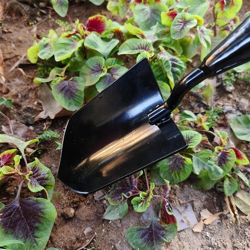 2-in-1 Trowel and Transplanter Gardening Tool Set, Outdoor Hand Tools, with Non-Slip Handle and Protective Blade Covers, Ideal Gardening Gifts for All (Black)