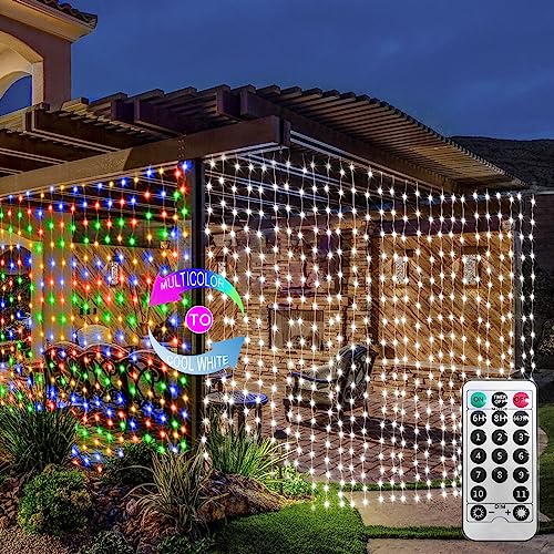 600 LED Curtain Lights 20Ftx10Ft Dual Color Changing Lights with Remote (600 Count)