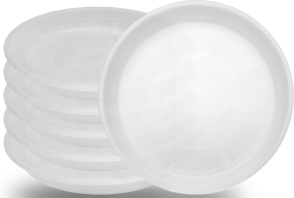 6 Pack of 12 inch Clear Plant Saucer Plant Tray, Plastic Plant Saucer 12 inch, Heavy Duty Clear Plant Tray for Pots, Plant Saucers for Indoors Planter, Garden Water Plate Bowls 10"/11"/12"
