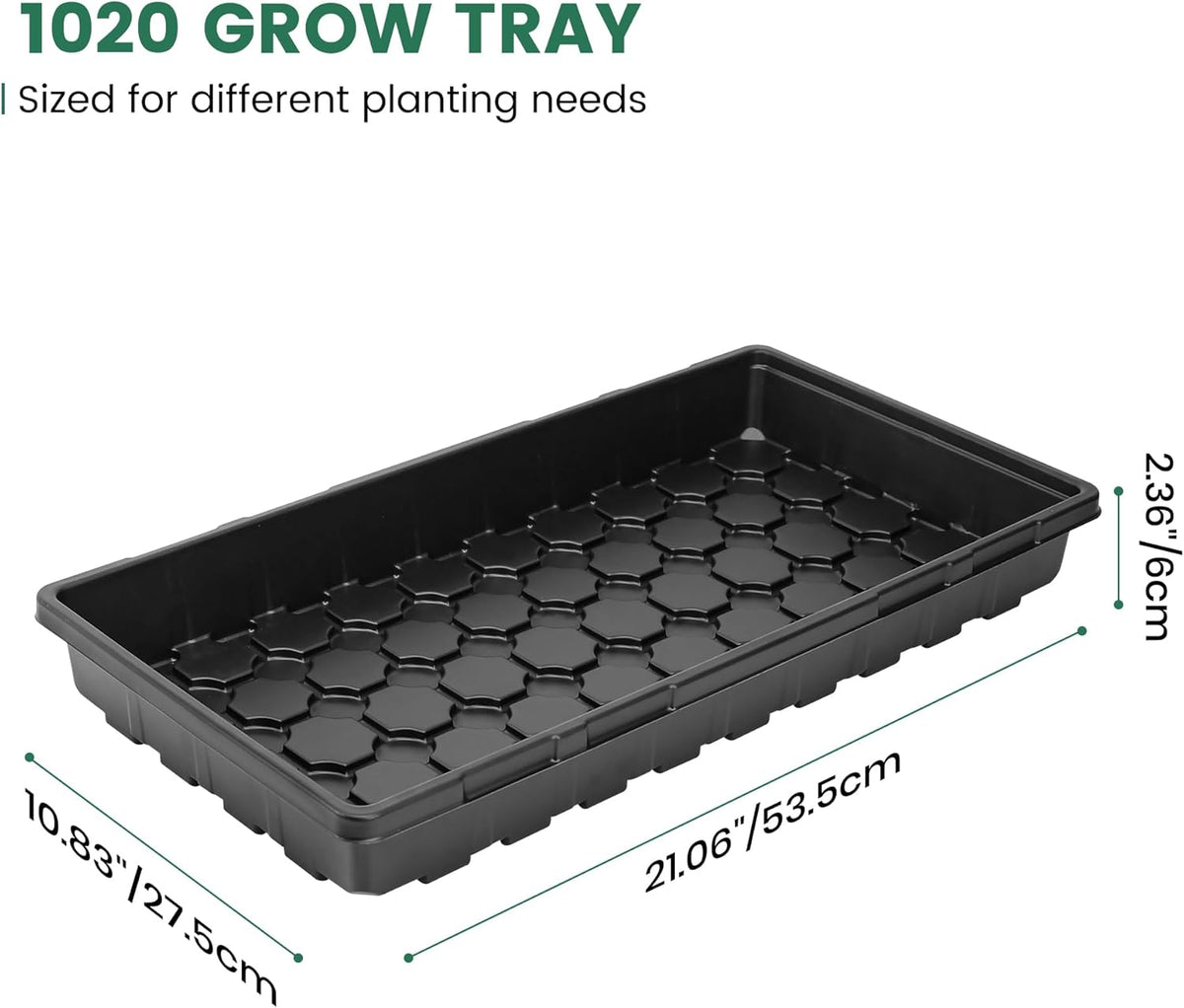 MIXC 10 Pack 1020 Seed Starter Trays, Extra Thick Heavy Duty Trays - No Holes, No Leak, Reusable Propagation Flats for Microgreens, Seedlings, Plant Germination, Fodder and Transplant