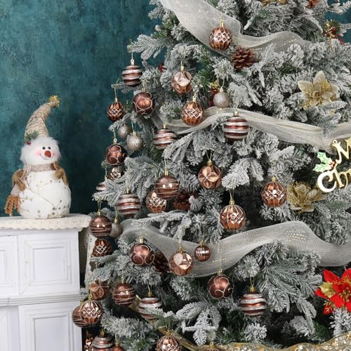 Brown and Gold Christmas Ornaments Set