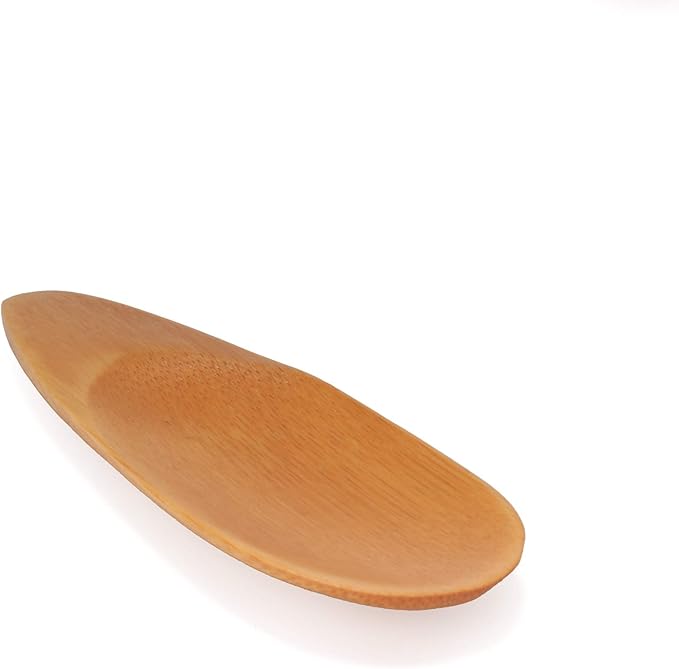 BambooMN - 4" Small Solid Bamboo Oval Scoop, 30pcs