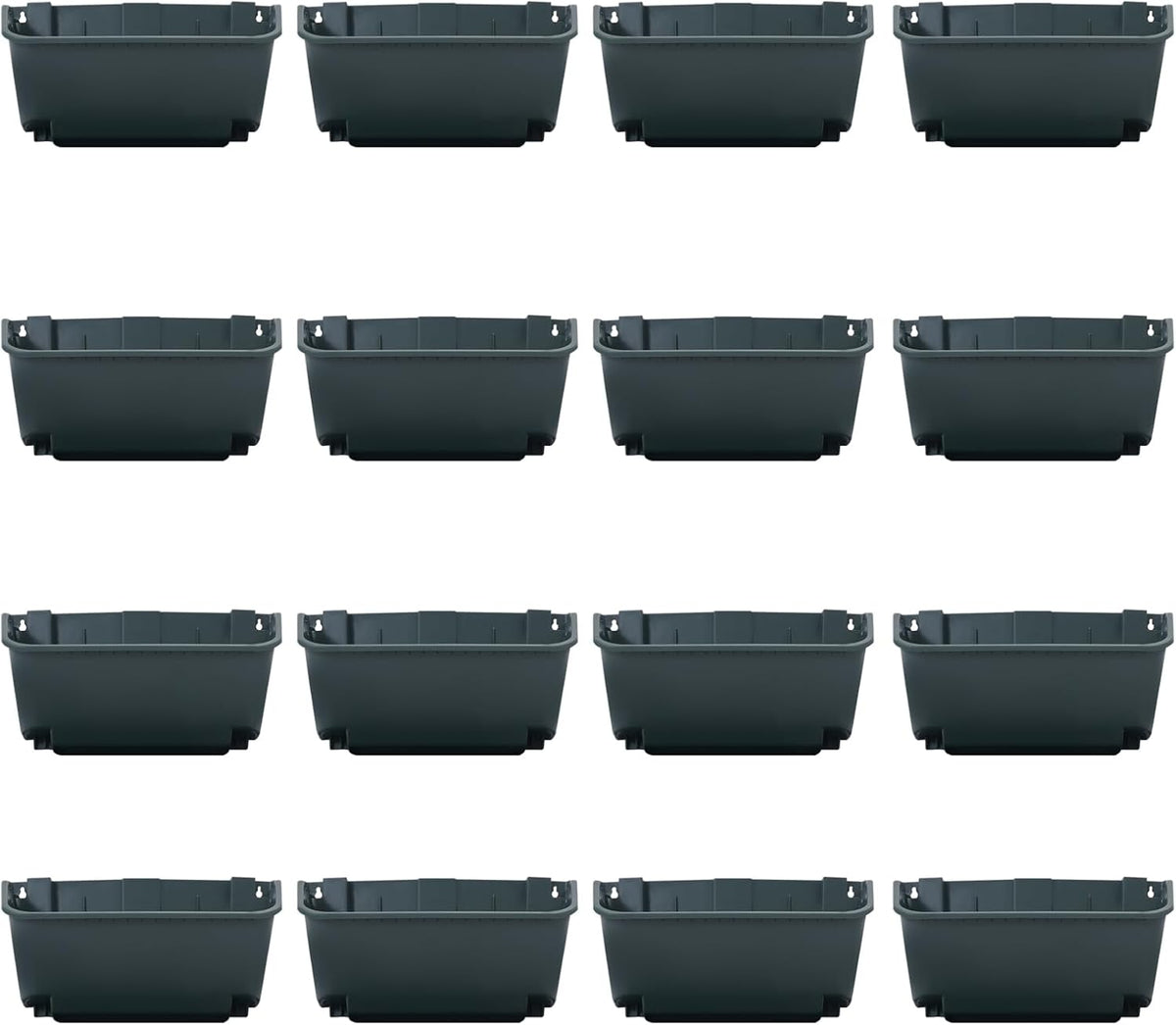 Eapmic Vertical Wall Planter with 16 Pots, Hanging Garden Plant Flowerpot Holder, Stackable Wall-Mounted Planter, Balcony Planters for Flowers Vegetables Fruits (Army Green, 16 Pots)