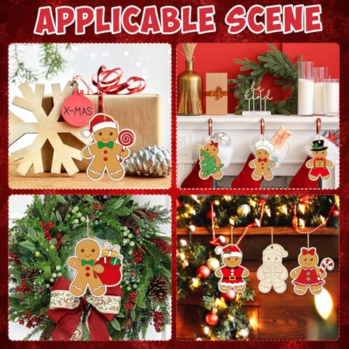 36PCS Wooden Christmas Ornaments to Paint (36 Count)