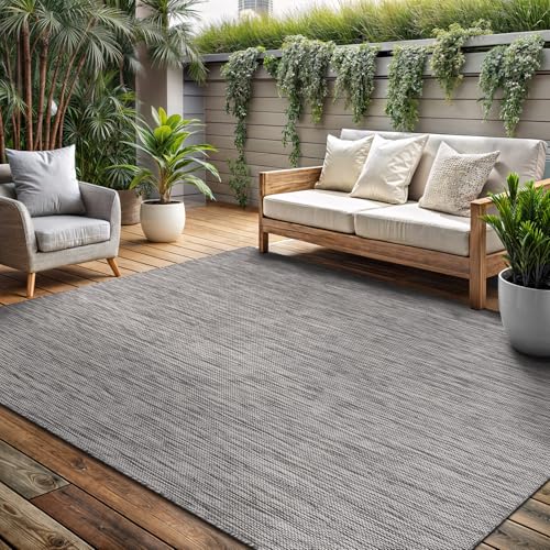 Washable Indoor Outdoor Rug 10x14 Weather Resistant Area Rugs Modern Solid for Porch Deck Balcony Backyard Patio Outside Carpet