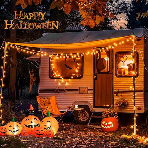163FT 8 Modes 500 LED Orange Halloween Lights Outdoor with Remote (163 Foot)