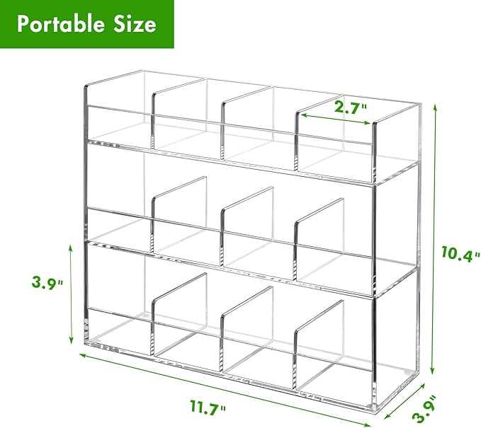 BEYGORM Acrylic Tea Bag Organizer for 216 Tea Packets, No Assembly Required, Display Holder for Countertop, Vertical Tea Bag Caddy for Cabinet, Tea bar Accessories, Teabags Storage Containers