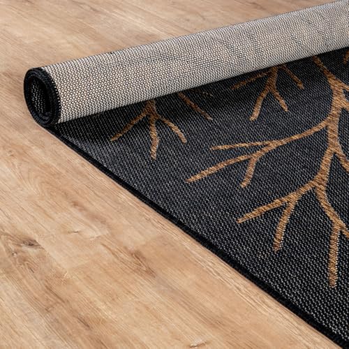 Washable Indoor Outdoor Rug 8x10 Modern Area Rugs Branch Pattern Non Shedding Waterproof Easy Clean Patio Deck Porch Living Room Bedroom Garden RV (80 Sq Ft)