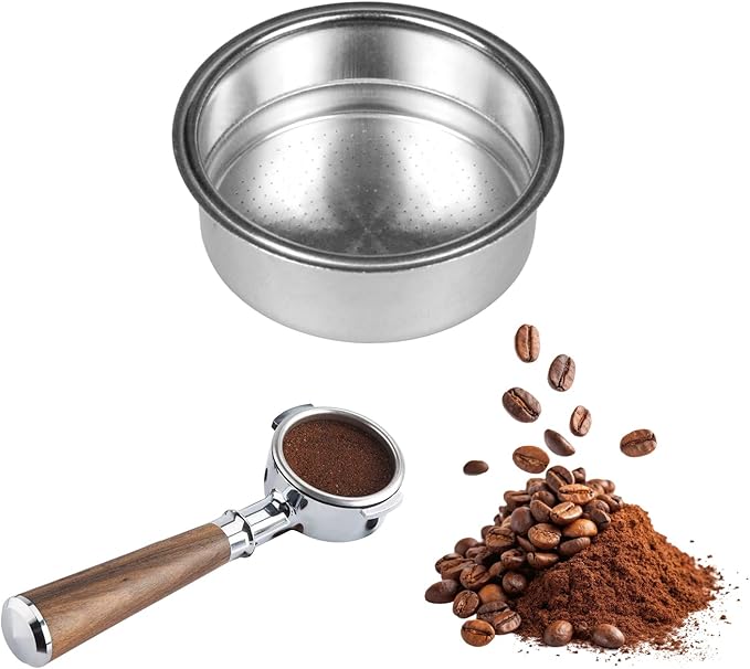 1 Pack 51mm Stainless Steel Coffee Filter Basket, Espresso Portafilter Machine Parts Compatible with CASABREWS, Gevi (1, Two Cups)