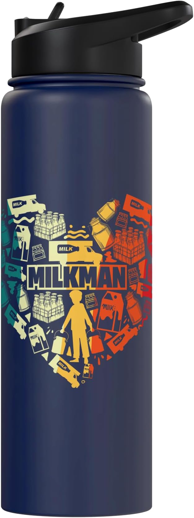 Milkman Dairy Farmer Heart Milkman Life Everyday Stainless Steel Insulated Water Bottle
