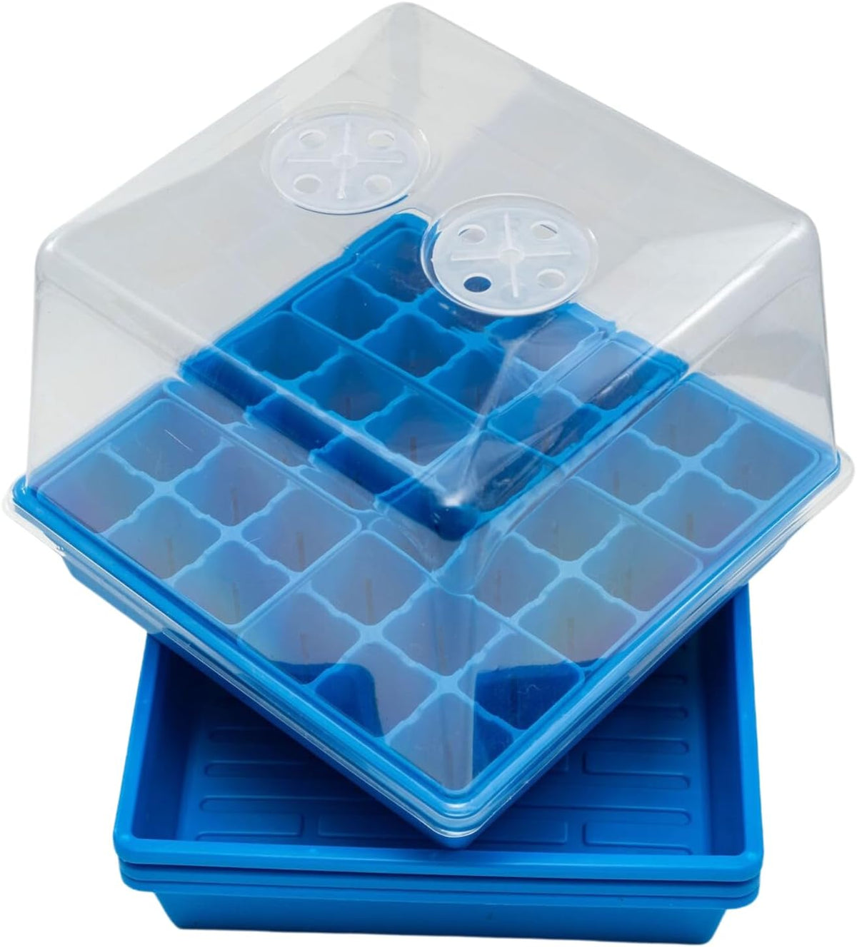 Bootstrap Farmer Countertop Seed Starter Kit in Blue, Reusable 1010 Tray Bundle with Inserts and Humidity Dome