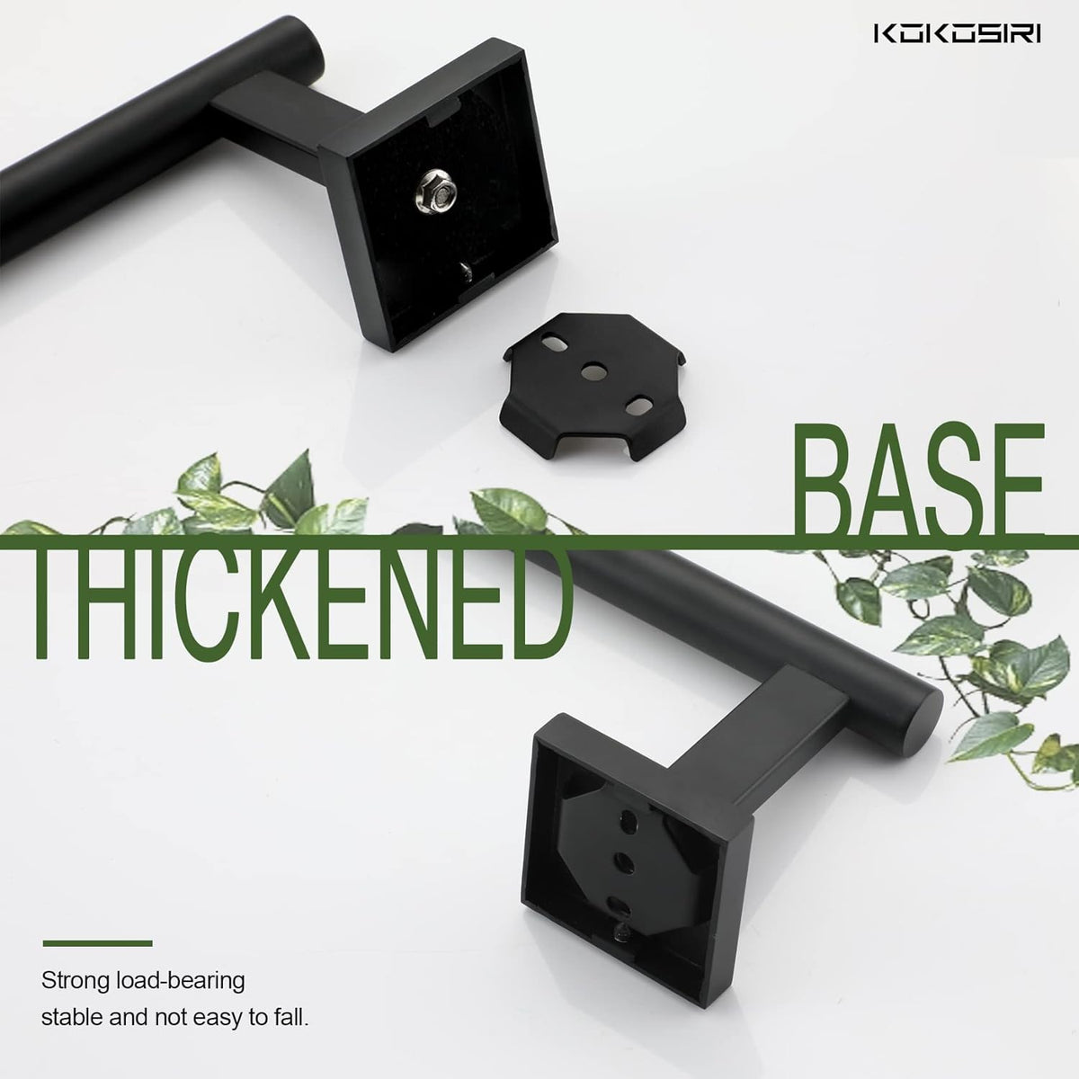 KOKOSIRI Toilet Paper Holder for Bathroom Toilet Roll Holder Hold Mega Rolls Matte Black Stainless Steel, 2 Pack, B2005BK-2P