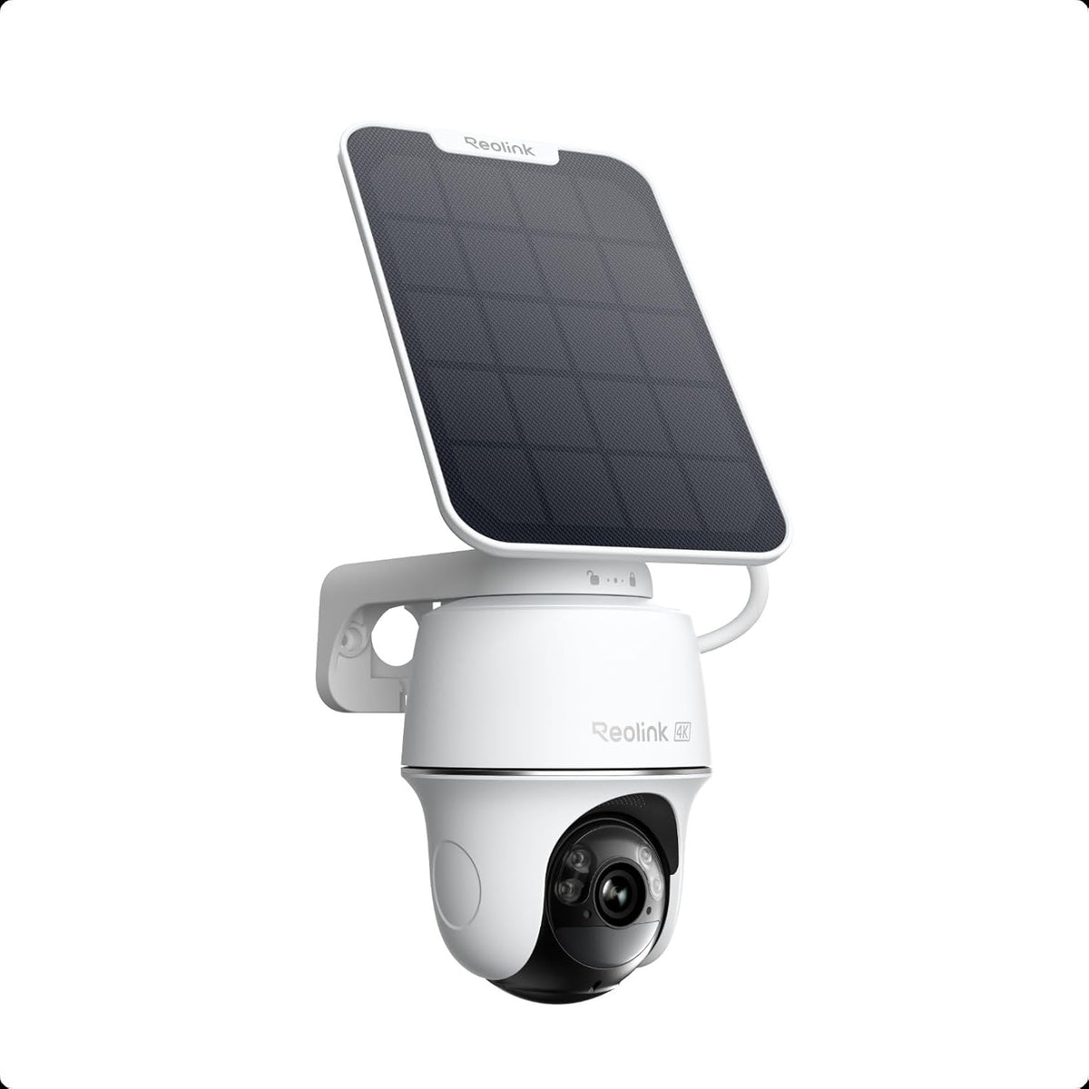 REOLINK First 4K Solar Security Cameras Wireless Outdoor, Argus PT Ultra+ 3W Solar Panel, 360° Pan Tilt Auto-Tracking, 8MP Color Night Vision, 2.4/5 GHz Wi-Fi 6, No Monthly Fee, Home Hub Compatible
