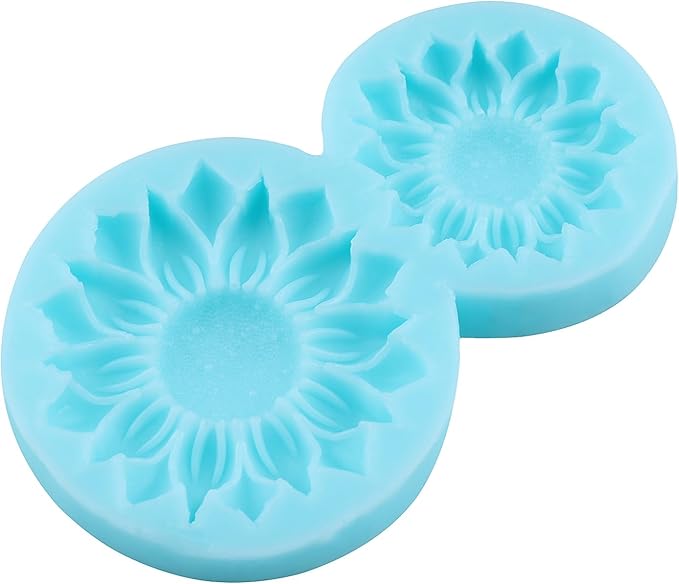Sunflower Silicone Molds 3D Flower Fondant Mold for Cake Decorating Cupcake Topper Chocolate Candy Gum Paste Polymer Clay