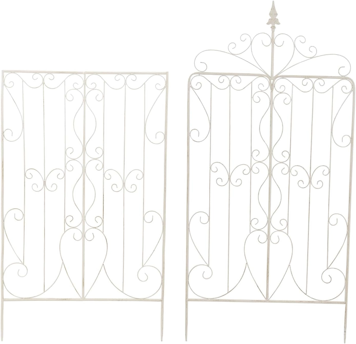 Sungmor 2 Pack Large Garden Trellis for Climbing Plants, 92.5 Inch Tall Rustic White Garden Metal Trellis, Decorative Trellis for Outdoor Rose Vines Cucumbers Support, Greenhouse, Flowerbed, Backyard