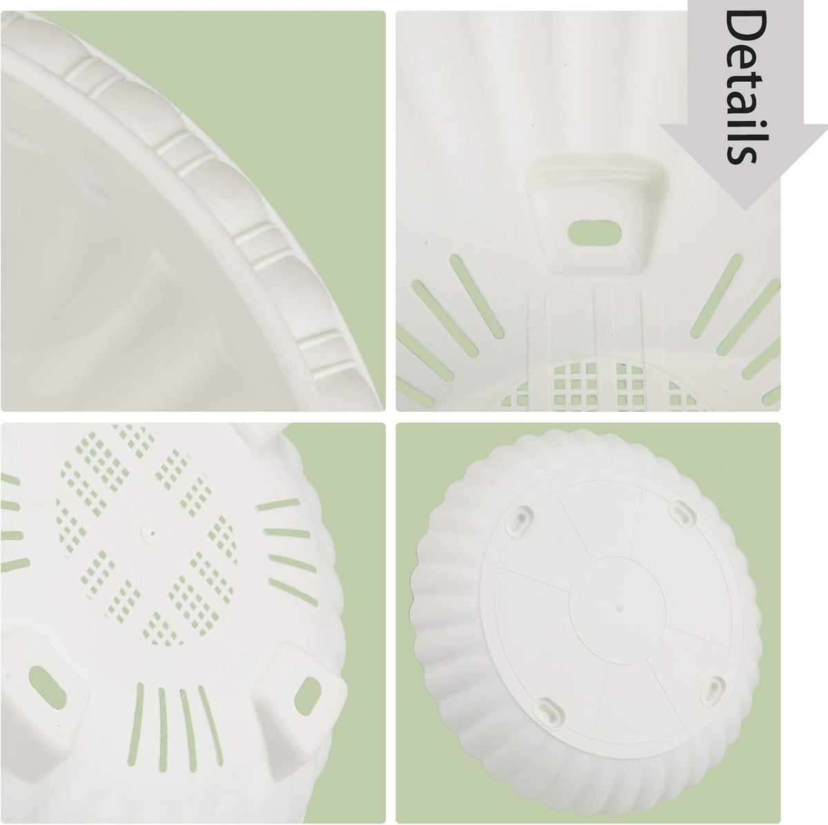 summer flower 3pcs 10.6 inch Plastic Hanging Planters Pots for Outdoor Indoor Plants Hanging Flower Plant Baskets Holder for Garden Porch Ceiling (White)