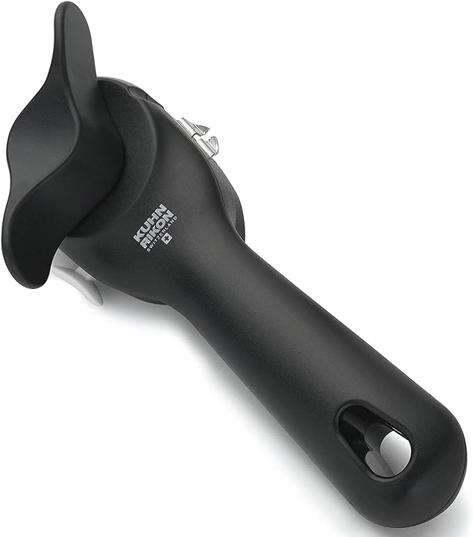 Kuhn Rikon Auto Safety LidLifter/Can Opener with Ring Pull, 8 x 2.5 x 2.75 inches, Black