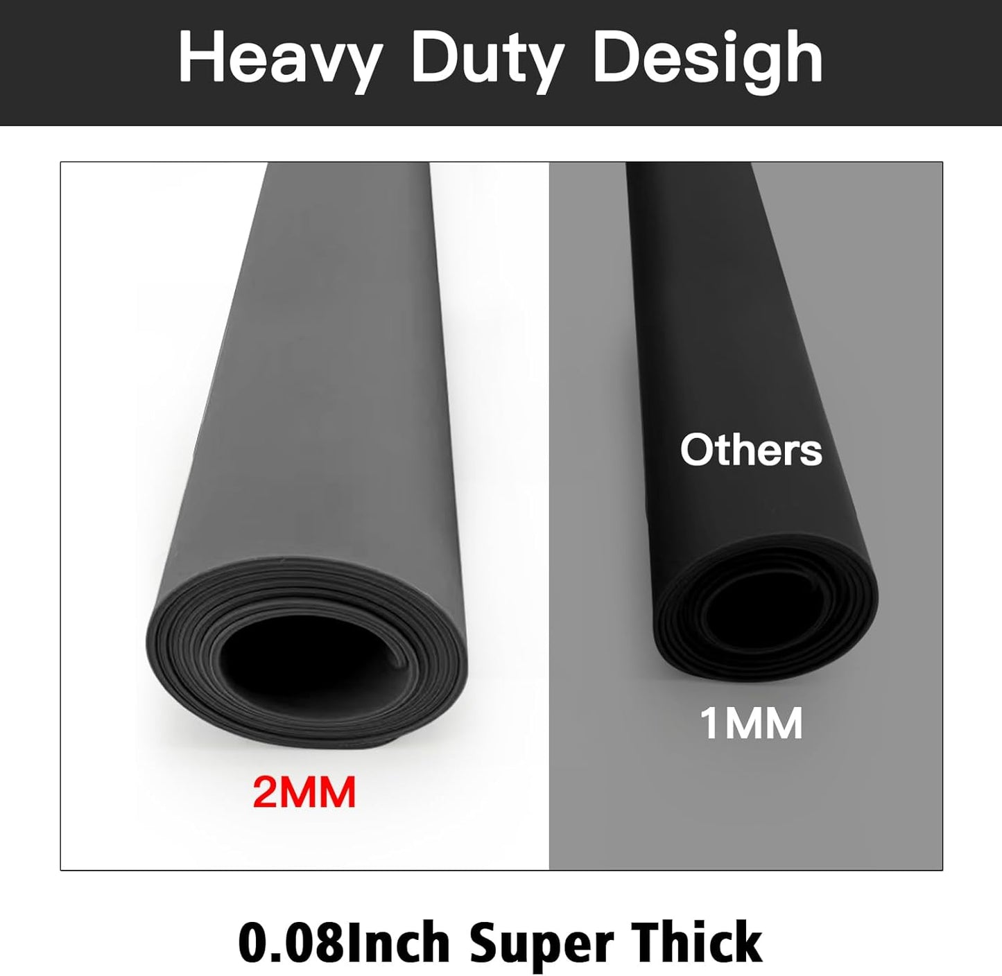 2 MM Super Thick Large Silicone Mat, 47.2"x23.6" Silicone Mats for Kitchen Counter, Non-slip Heat Resistant Mat,Thicken Kitchen Counter Mat, Waterproof Countertop Protector for Craft (Black)