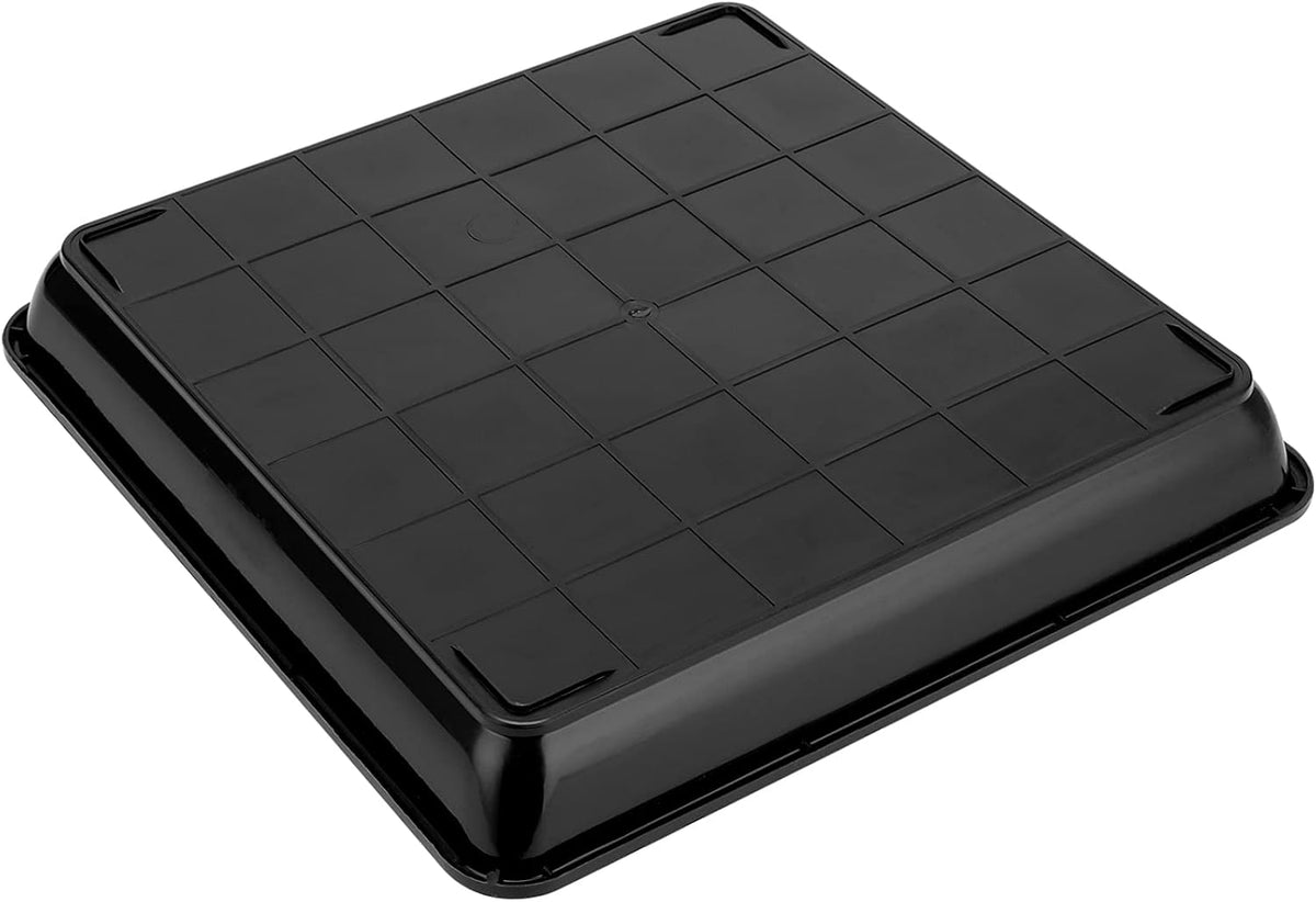 JOIKIT 10 PCS 11 x 11 Inch Square Plant Saucer, Plastic Plant Saucer Drip Tray, Square Flower Pot Tray for Indoors and Outdoor Plant Pots, 1.5 Inch Deep, Black