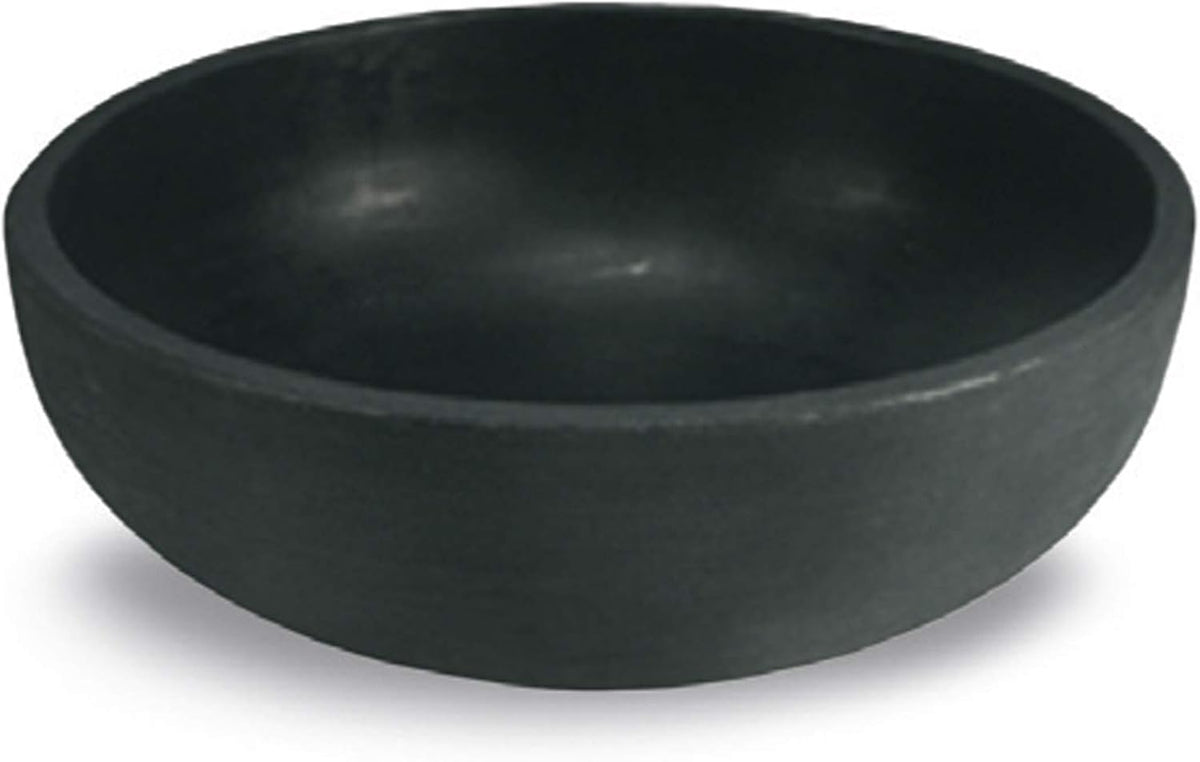 Crescent Garden Orinoco Planter Bowl – Double-Walled Resin Pot for Succulents, Flowers Without Drain Hole - 21" W x 8.25" H (Caviar Black)