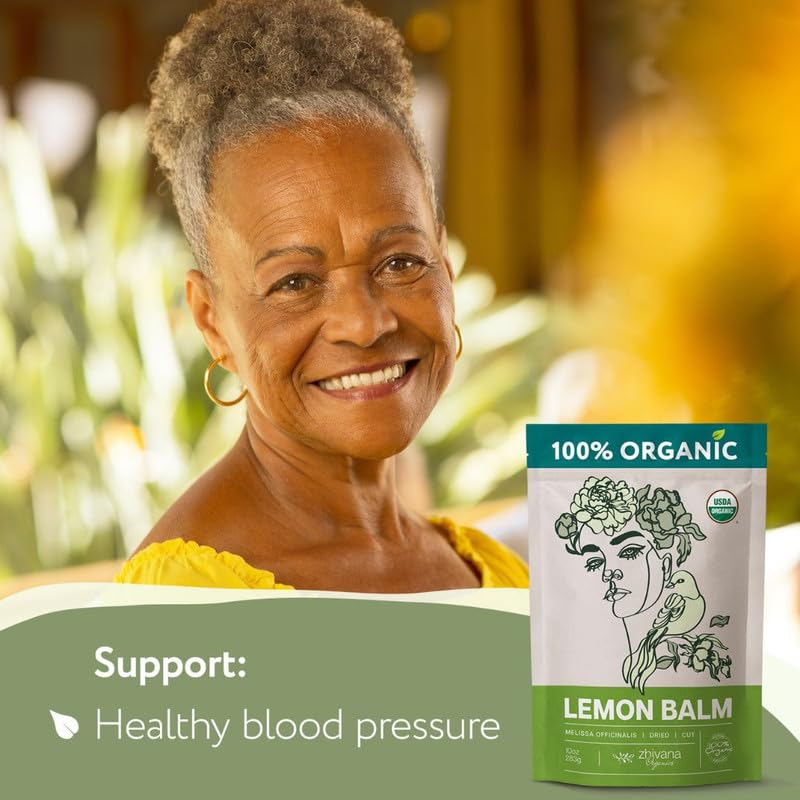Lemon Balm Tea Organic - Lemon Balm Herb Loose Leaf - Melissa Tea, Tolonjil Tea Organic –- Anti-Stress, Sleep, Blood Pressure, Digestion - 4 Oz