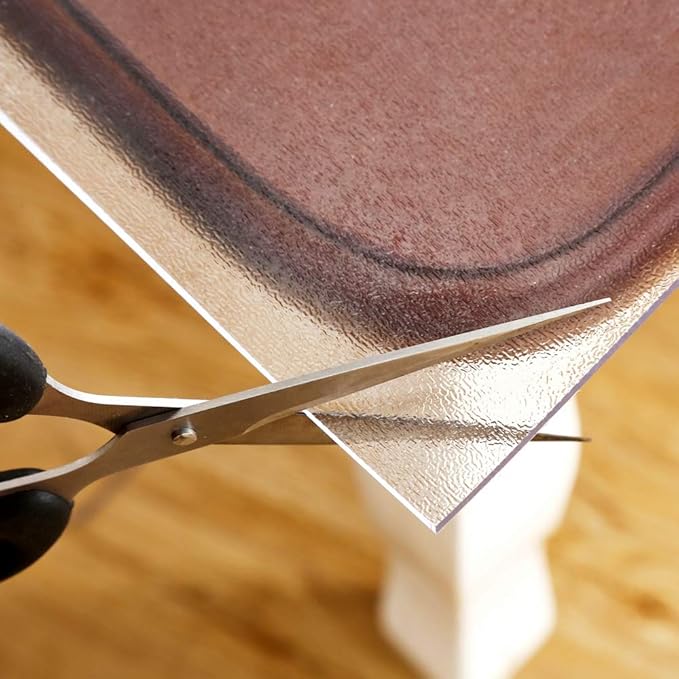 NECAUX Custom 39 x 61 Inch Frosted Table Cover Protector, 1.5mm Thick Plastic Waterproof Heavy Duty Desk Pad Mat Non-Slip Tablecloth Protector for Coffee Table, Sofa Table, Media Stand, Countertop