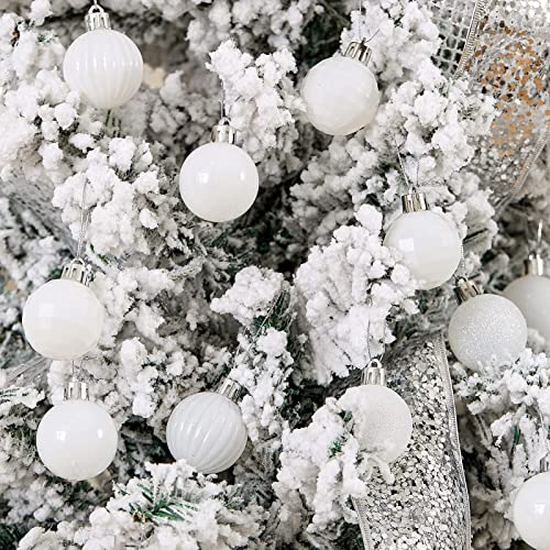 24ct White Christmas Ornaments for Tree Decorations (24 Count)