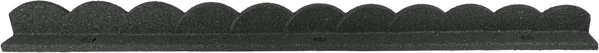 Playsafer L Shaped Flexible Rubber Scalloped Edger for Lawns Landscaping and Playground | Easy No Dig Installation| 4' Long (4, Dark Gray)
