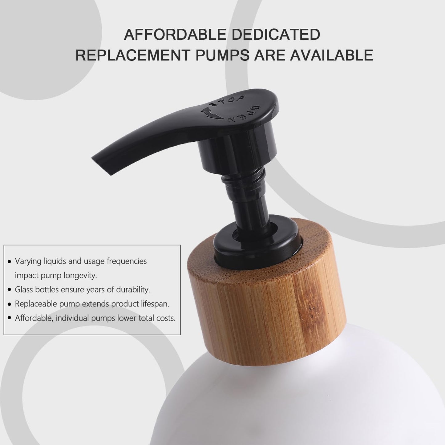 MOMEEMO Soap Dispenser Set, Contains Hand and Dish Soap Dispenser, Suitable for Kitchen Decor. (Black & White)
