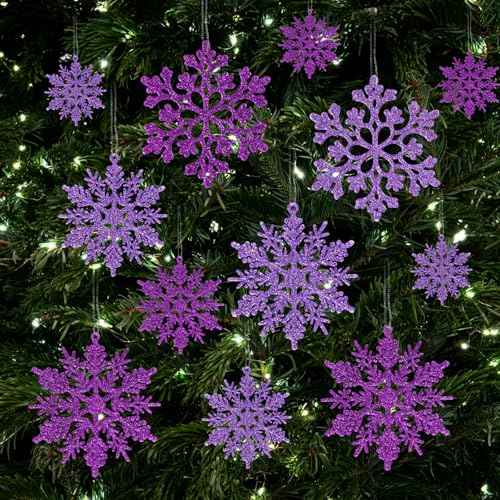 36pcs Purple Christmas Snowflake Ornaments (36 Count)