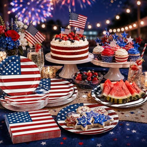 150Pcs 4th of July Plates & Napkins (150 Count)
