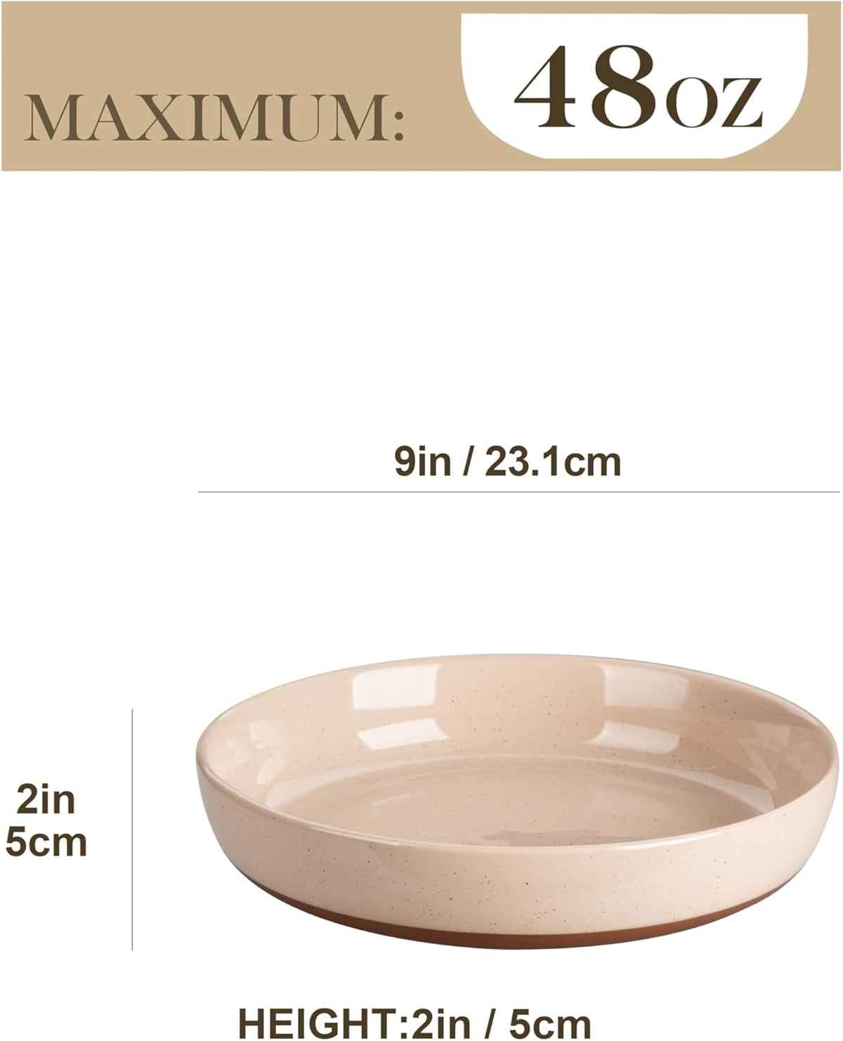 MALACASA Large Pasta Bowls Set of 4, 48 OZ Salad Bowls Serving Bowls for Dinner, Ceramic Soup Bowls Pasta Plates for Serving, Stackable, Microwave & Dishwasher Safe, Multicolor, Series TARA