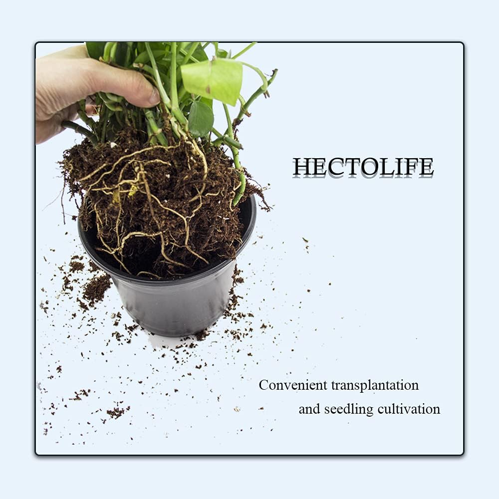 100-Pack 0.5 Gallon Flexible Plant Nursery Pots，Thickened Soft Plastic Seedling Pots,Seed Starting Pot Flower Plant Container for Succulents, Seedlings, Cuttings, Transplanting(Black)
