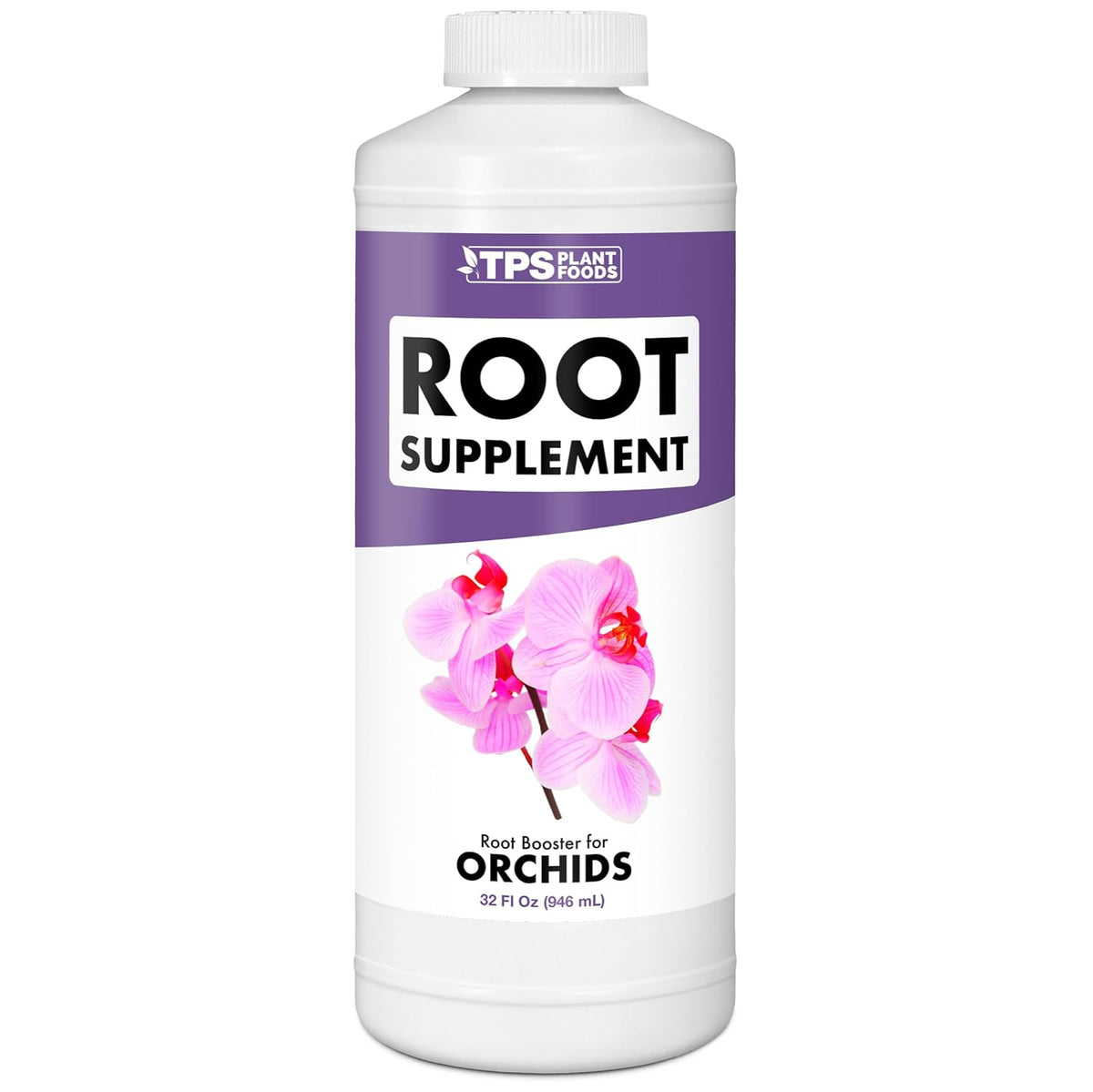 TPS NUTRIENTS Root Supplement for Orchids, Stimulate and Propagate Healthy Orchid Roots with Probiotics and Seaweed, Liquid Plant Fertilizer, 32 oz (1 Quart)