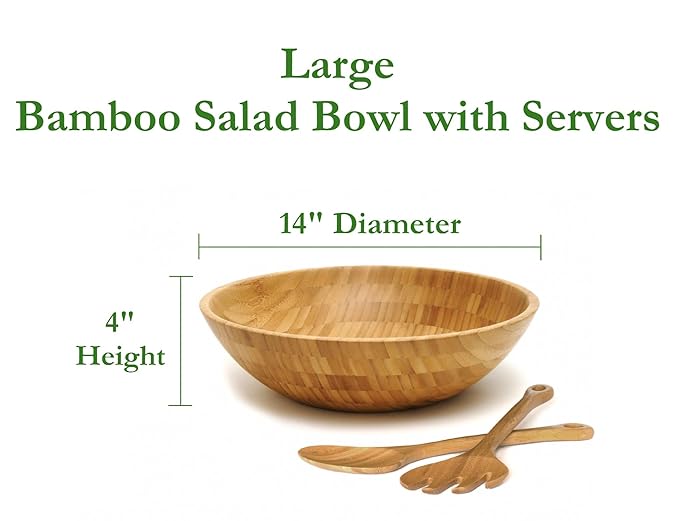 Lipper International Bamboo Salad Bowl with Salad Servers