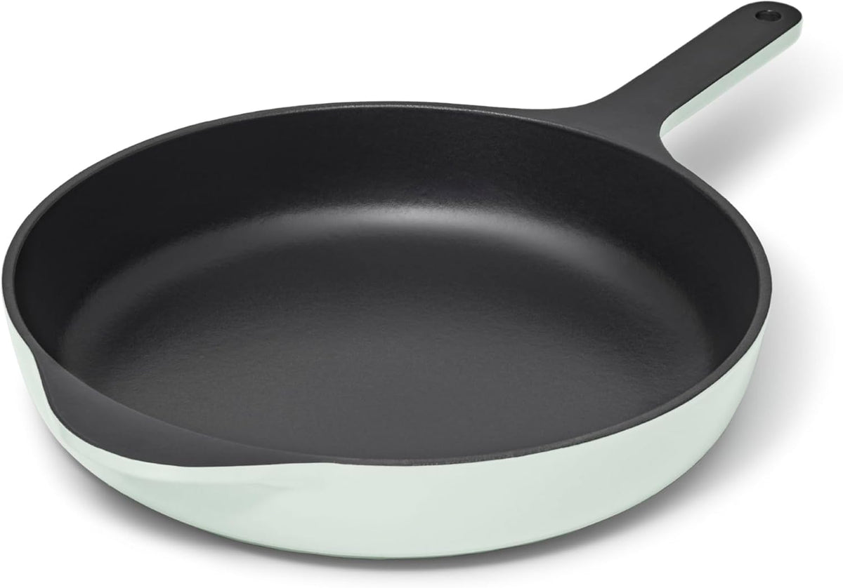 Caraway Cast Iron Skillet - 10.5” Enameled Cast Iron Pan With 3 Layer Enamel Coating - No Seasoning Required - Compatible With All Stovetops - Free From Forever Chemicals - Light Mist