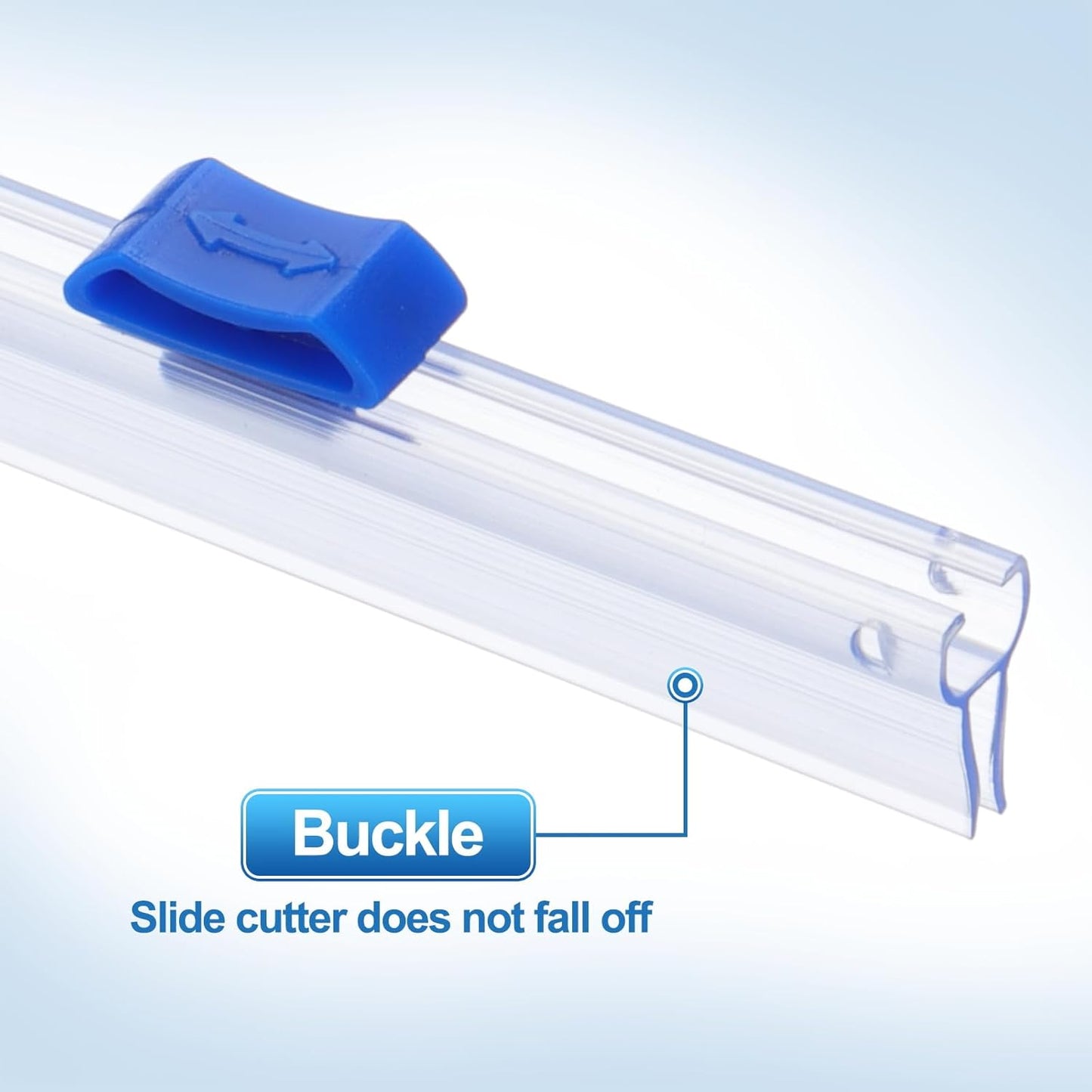 PATIKIL 8pcs Plastic Wrap Cutter, 12in Plastic Wrap Slide Cutter Snap Card Slot Installation Replacement for Aluminum Foil Wax Paper Parchment Paper Wrap Dispenser, Blue
