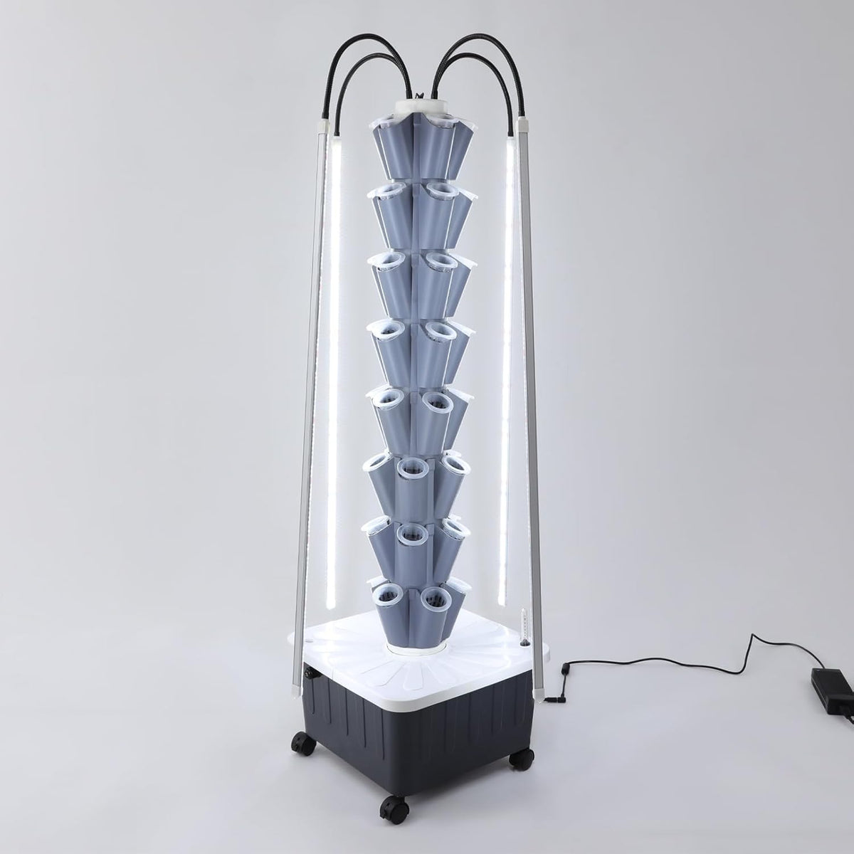 Hydroponics Growing System with LED Grow Lights, 40-Plants Indoor Vertical Hydroponic Tower, Vertical Garden Planter with Wheels, Hydroponic Germination Kit for Fruits, Vegetables, Herbs