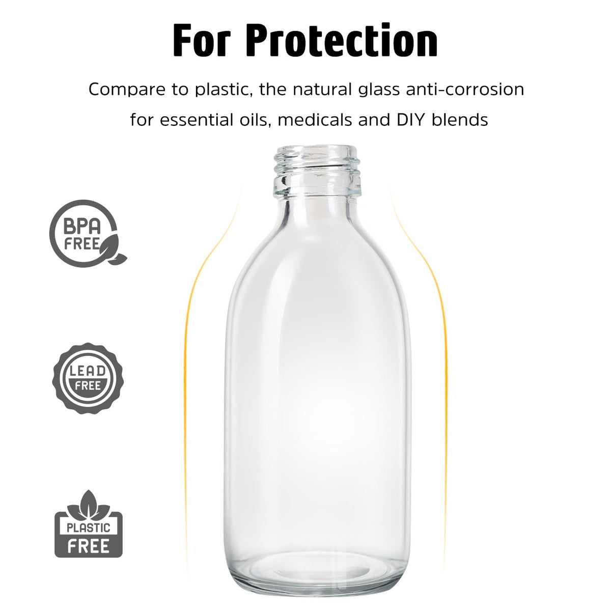 Tecohouse 2 Pack Glass Spray Bottles, 250ml Small Glass Bottles for Cleaning Solutions, Spray Bottles for Essential Oils, Plants, with Durable Nozzle, Labels, Funnel - Clear